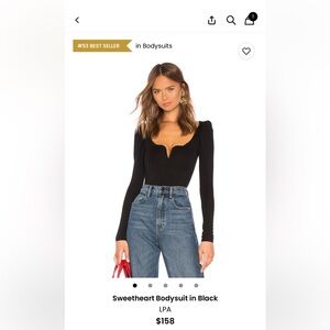 LPA Black Sweetheart Bodysuit